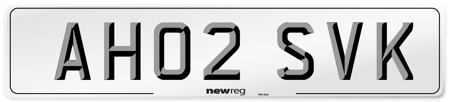 AH02 SVK Number Plate from New Reg